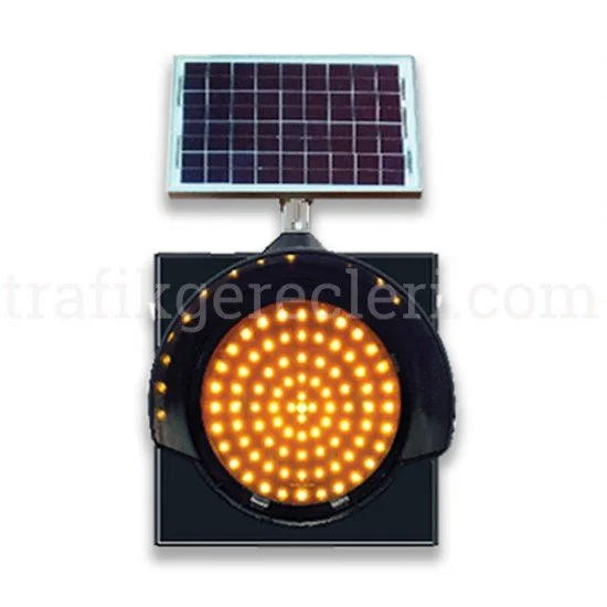 Güneş Enerjili Ledli Trafik Levhaları - 200luk Flaşör (Sarı)