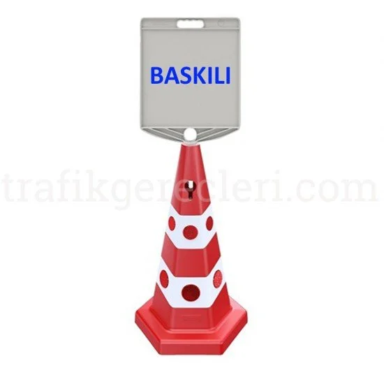 Kedi Gözlü Koniler - Kedi Gözlü Reklam Konisi 650 MM + Dikdörtgen Tabela + Baskılı