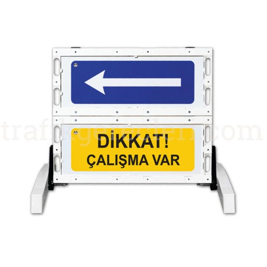 Güvenlik Bariyerleri - Katlanir Uyari Levhali Bariyer Çalişma Var (91X100 Cm)