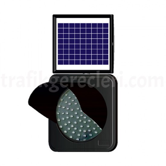 Güneş Enerjili Ledli Trafik Levhaları - Solar Ledli Siperlikli Lamba(Ø300Mm) 11851Fls
