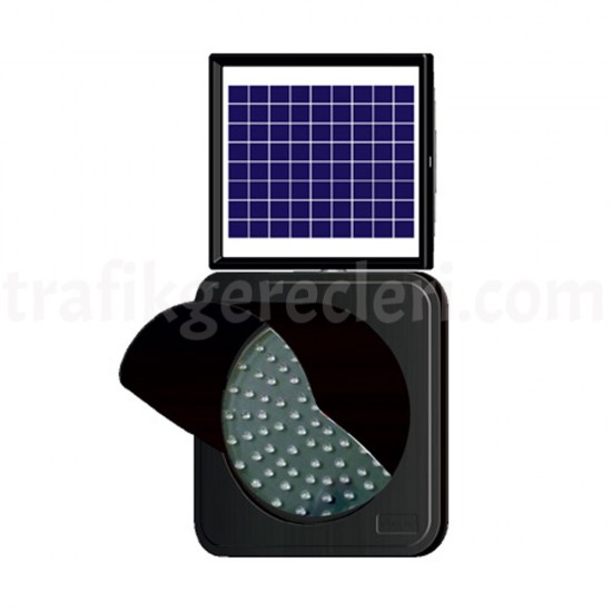 Güneş Enerjili Ledli Trafik Levhaları - Solar Ledli Siperlikli Lamba(Ø300Mm) 11853Flk