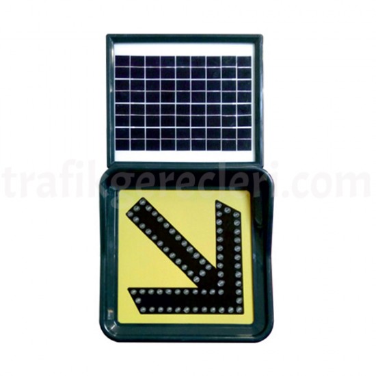 Güneş Enerjili Ledli Trafik Levhaları - Solar Ledli Flaşör Lamba(30X30Cm) 11862Fls