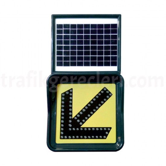 Güneş Enerjili Ledli Trafik Levhaları - Solar Ledli Flaşör Lamba(30X30Cm) 11860Fls
