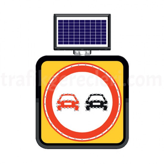 Güneş Enerjili Ledli Trafik Levhaları - Solar Ledli Yol Bakim Levhasi (60X60Cm) Sollama Yasak