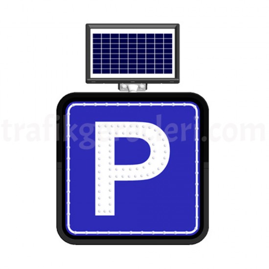 Güneş Enerjili Ledli Trafik Levhaları - Solar Flaşörlü Ledli Trafik Levhasi (60X60Cm) Park Yeri
