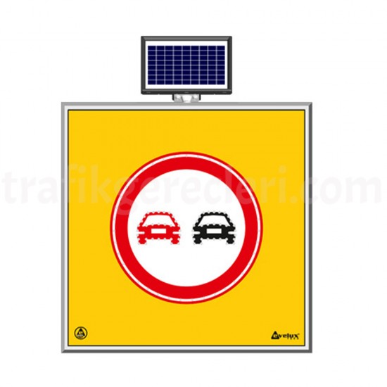 Güneş Enerjili Ledli Trafik Levhaları - Solar Ledli Yol Bakim Levhasi (100X100Cm) Sollama Yasak