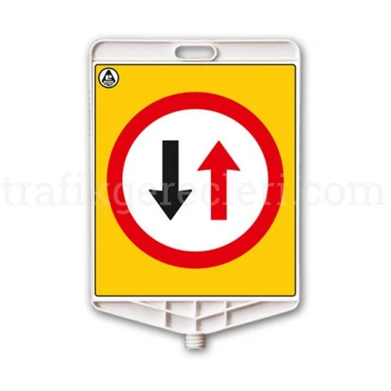 Plastik Tabelalar - Dikdörtgen Uyari Levhasi (Çift Yönlü Yol)