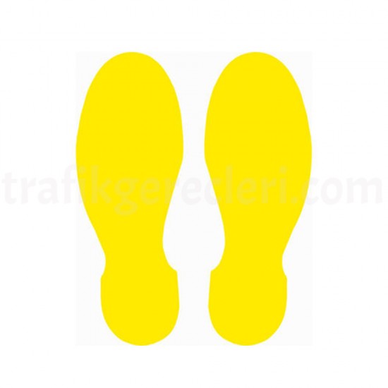 Yer İşaretleme Bantları - Ayak İzi Yer Etiketi 30 cm Sarı