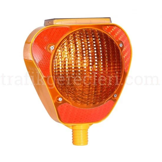 İkaz Lambaları - Solar Ledli Flaşör Lamba (Sarı)