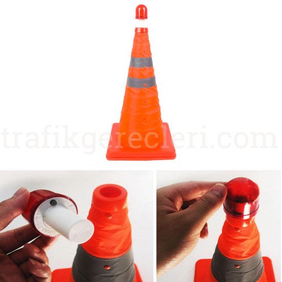 Ağırlıklı Koniler - Katlanır Trafik Konisi 40 cm