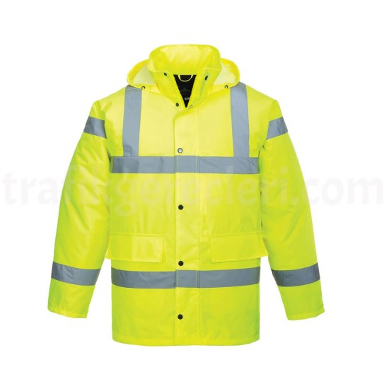 İş Güvenliği Ekipmanları - Reflektörlü (Fosforlu) Parka Sarı