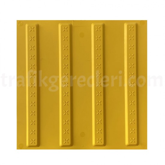 Hissedilebilir Yürüme Yüzeyleri - 30x30 cm Sarı Termoplastik Poliüretan (TPU) Kılavuz Yüzey (Premium)