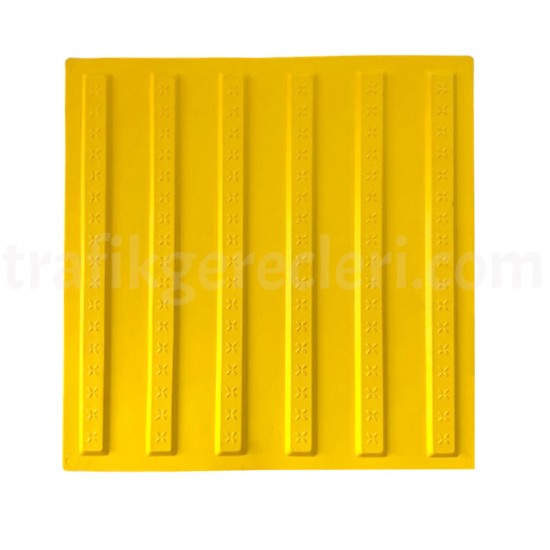 Hissedilebilir Yürüme Yüzeyleri - 40x40 cm Sarı Termoplastik Poliüretan (TPU) Kılavuz Yüzey (Ekonomik)