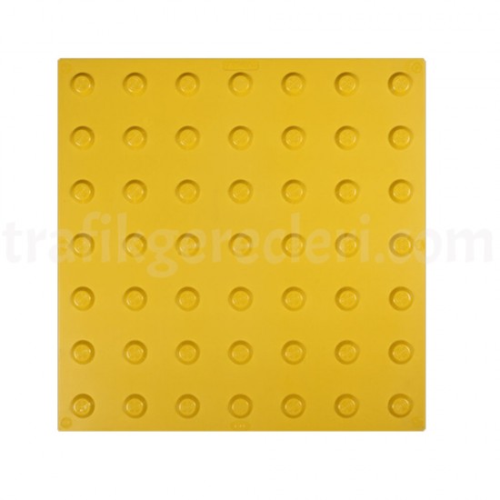 Hissedilebilir Yürüme Yüzeyleri - 40x40 cm Sarı Termoplastik Poliüretan (TPU) Uyarıcı Yüzey (Premium)