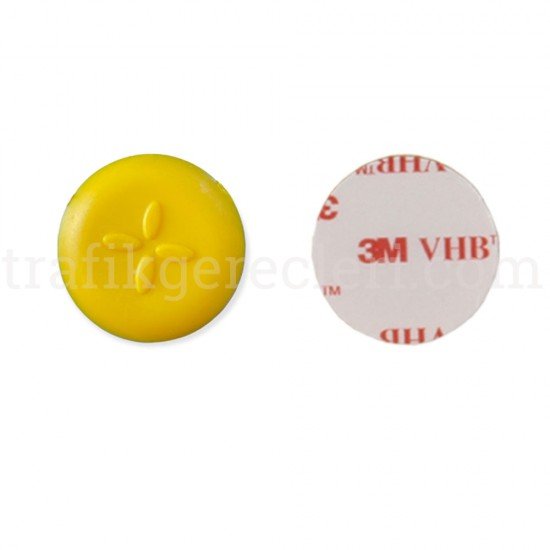 Hissedilebilir Yürüme Yüzeyleri - Sarı Termoplastik Poliüretan (TPU) Uyarıcı Nokta (Çap: 28 MM) + Bant (Ekonomik)