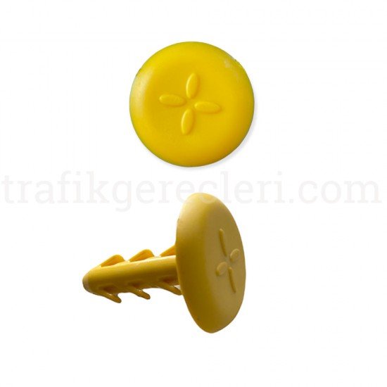 Hissedilebilir Yürüme Yüzeyleri - Sarı Poliamit (PA) Uyarıcı Nokta (Çap: 28 MM) + Kama (Ekonomik)