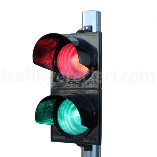 Akıllı Trafik Sistemleri - 200 mm Power Ledli Kırmızı Yeşil İkili Sinyal Verici Trafik Lambası