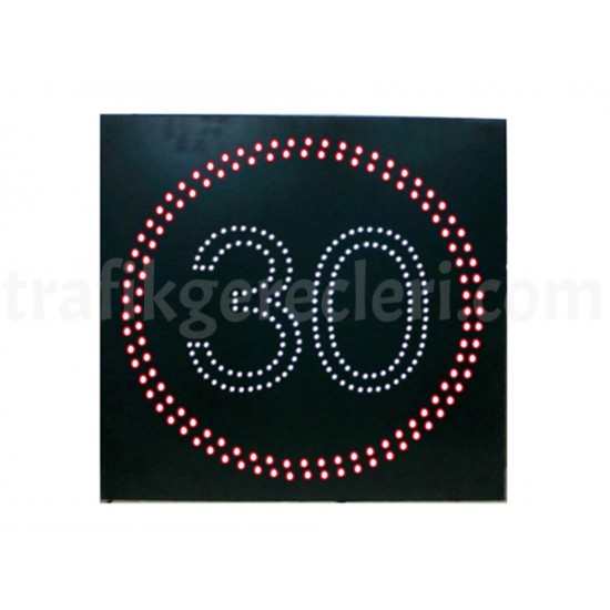 Akıllı Trafik Sistemleri - Elektrikli LEDli Azami Hız Sınırı Levhası 60 x 60 cm