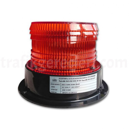 Silindirik İkaz Lambaları - Silindirik İkaz Lambası Orta Boy 6 Adet Power Ledli  (Kırmızı)