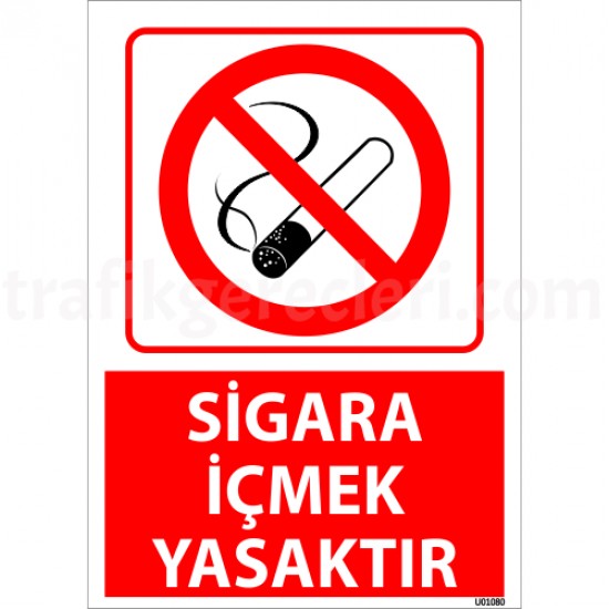 Yasaklayıcı Levhalar - Sigara İçmek Yasaktır Uyarı Levhası 25x35 cm