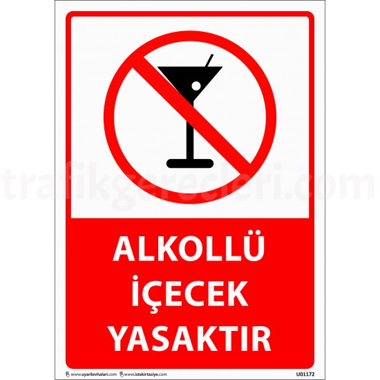 Bilgilendirici Levhalar - Alkollü İçecek Yasaktır Levhası 25x35 cm