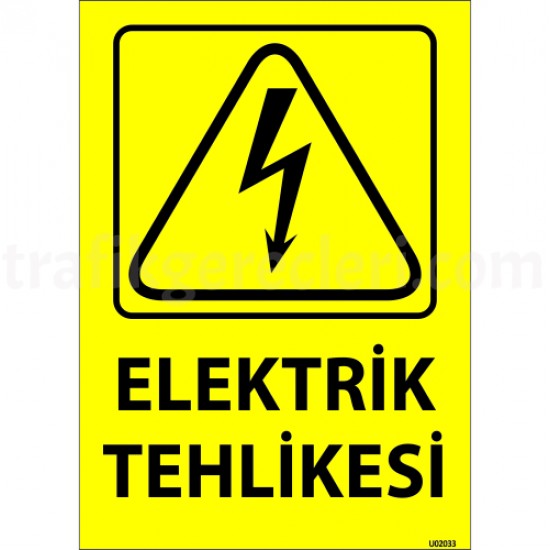Bilgilendirici Levhalar - Elektrik Tehlikesi Levhası 25x35 cm