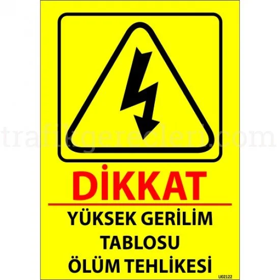 Bilgilendirici Levhalar - Dikkat Yüksek Gerilim Tablosu Ölüm Tehlikesi Levhası 25x35 cm