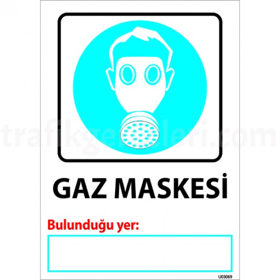 Bilgilendirici Levhalar - Gaz Maskesi Levhası 25x35 cm