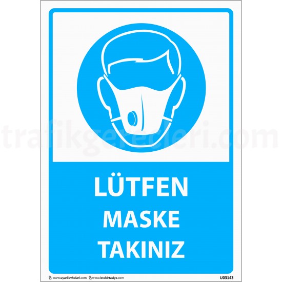 Bilgilendirici Levhalar - Lütfen Maske Takınız Levhası 25x35 cm