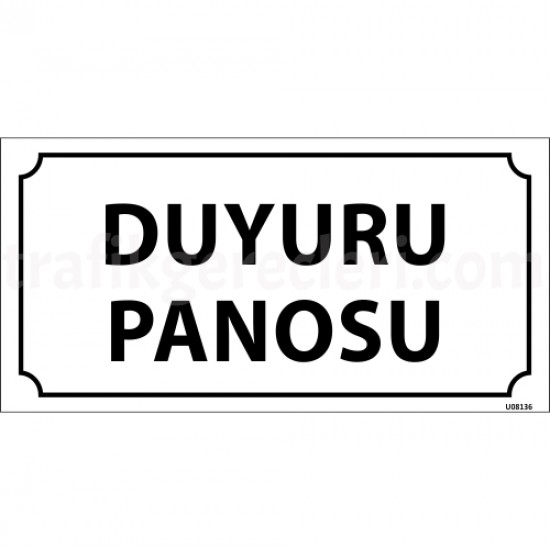 Bilgilendirici Levhalar - Duyuru Panosu Levhası 12x24 cm