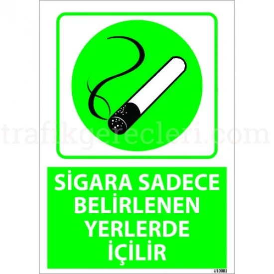 Sigara Sadece Belirlenen Yerlerde İçilir Levhası 25x35 cm Bilgilendirici Levhalar - Sigara Sadece Belirlenen Yerlerde İçilir Levhası 25x35 cm