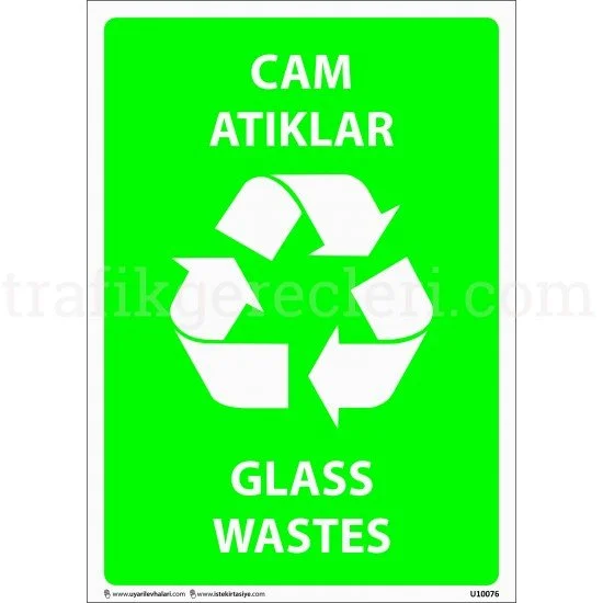 Bilgilendirici Levhalar - Cam Atıklar Levhası 25x35 cm