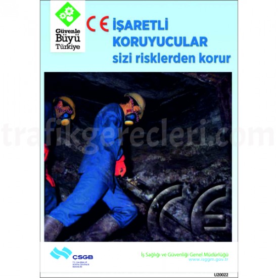 Bilgilendirici Levhalar - İşaretli Koruyucular Sizi Risklerden Korur Levhası 25x35 cm