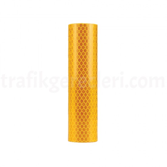 Reflektif Bantlar - Rulo PVC Prizmatik Reflektif Folyo Eko Sarı (1.24x50 mt)