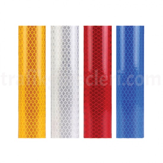 Reflektif Bantlar - Rulo PVC Prizmatik Reflektif Folyo Eko Kırmızı (1.24x50 mt)