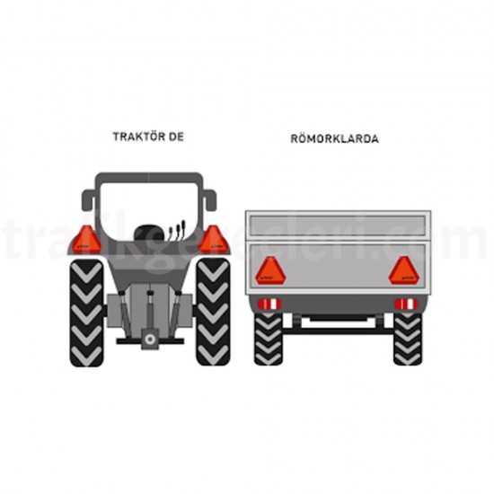 Aksesuarlar - Traktör Arkası İşaret Reflektörü Alüminyum RR (2'li Takım)