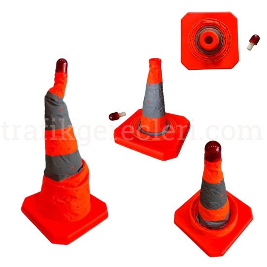Ağırlıklı Koniler - Katlanır Trafik Konisi 70 cm