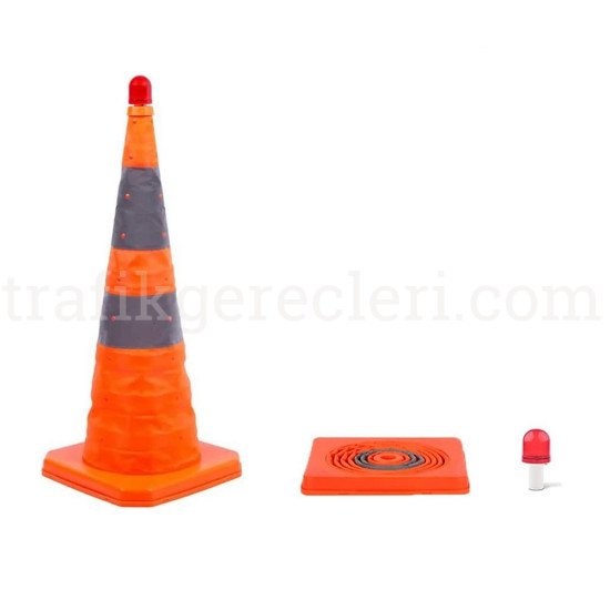 Ağırlıklı Koniler - Katlanır Trafik Konisi 70 cm