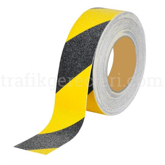 Kaydırmaz Bantlar - KAYDIRMAZ BANT SARI-SİYAH (5 cm x 25 mt)