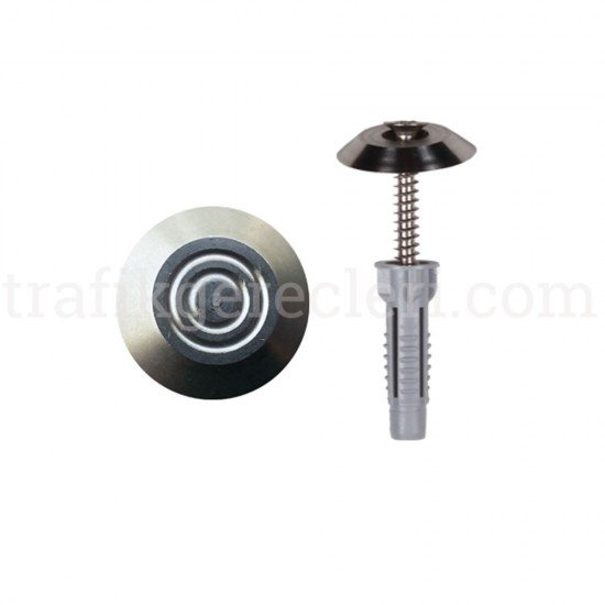 Hissedilebilir Yürüme Yüzeyleri - Alüminyum Paslanmaz Metal Uyarıcı Nokta (Çap: 25 mm) + Bant