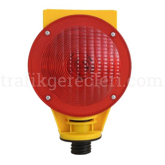 İkaz Lambaları - Solar Ledli Flaşör Lamba (Kırmızı)