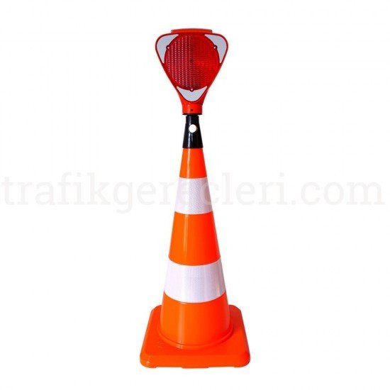 - 75 cm PVC Koni + Üçgen Flaşör Seti