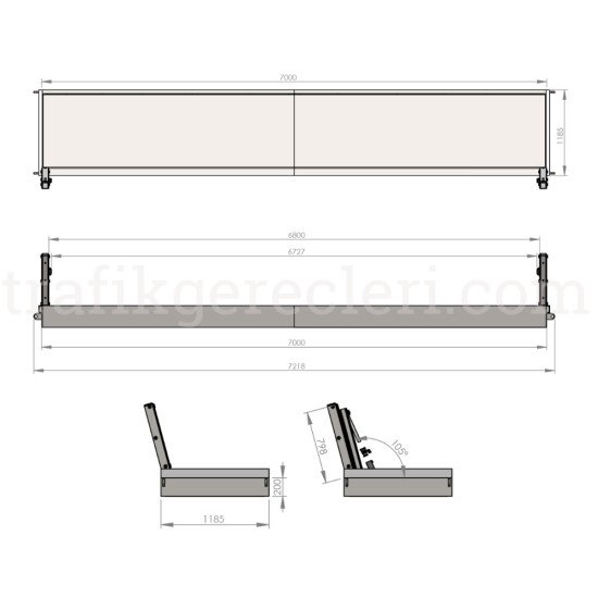 Sel Bariyerleri - KALKAN TİP SEL BARİYERİ H:100 CM (300-399 CM)
