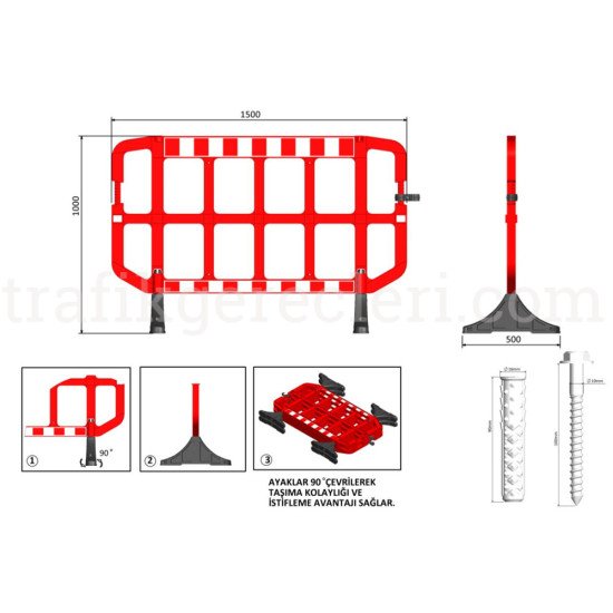 Güvenlik Bariyerleri - Güvenlik Barikati (Panel Bariyer) 12511FBR
