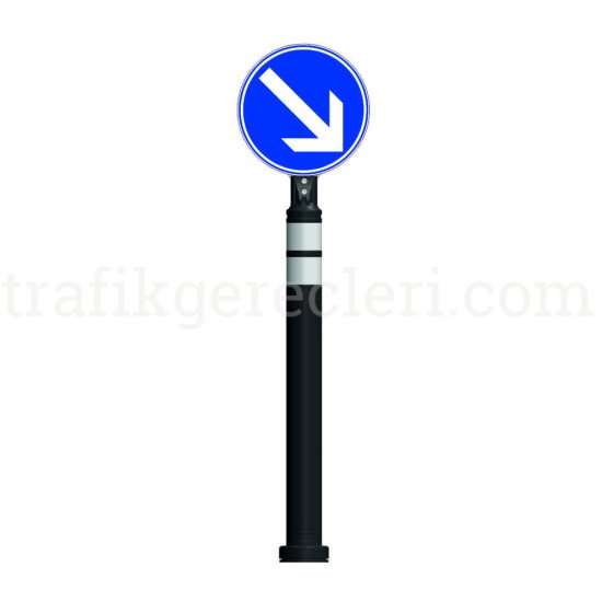 Refüj Başı Tabelaları - Levhalı Esnek Refüj Dubası 120 cm - Levha (Ø30)