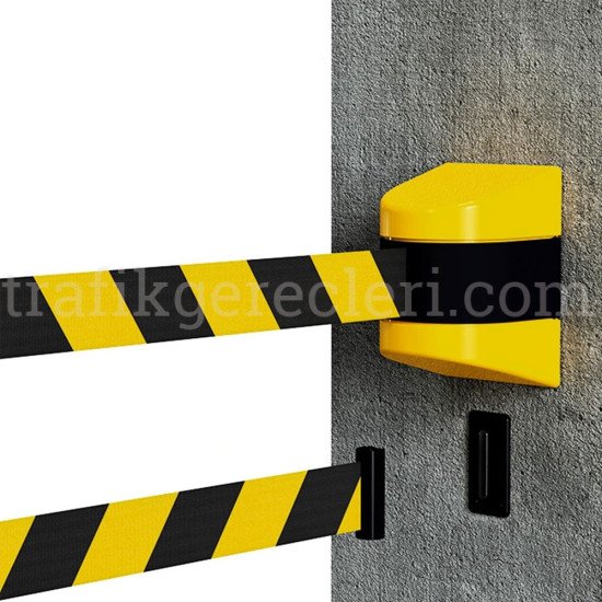 Bariyerler - Duvar Tip Plastik Şerit Bariyer 5 Metre (Kırmızı)