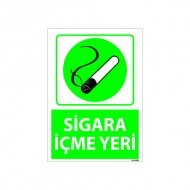 Sigara İçme Yeri Uyarı Levhası 25x35 cm