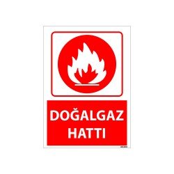 Doğalgaz Hattı Uyarı Levhası 25x35 cm