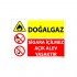 Doğalgaz Sigara İçilmez  Açık Alev Yasaktır Uyarı Levhası 25x35 cm