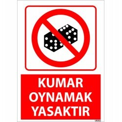 Kumar Oynamak Yasaktır Uyarı Levhası 25x35 cm